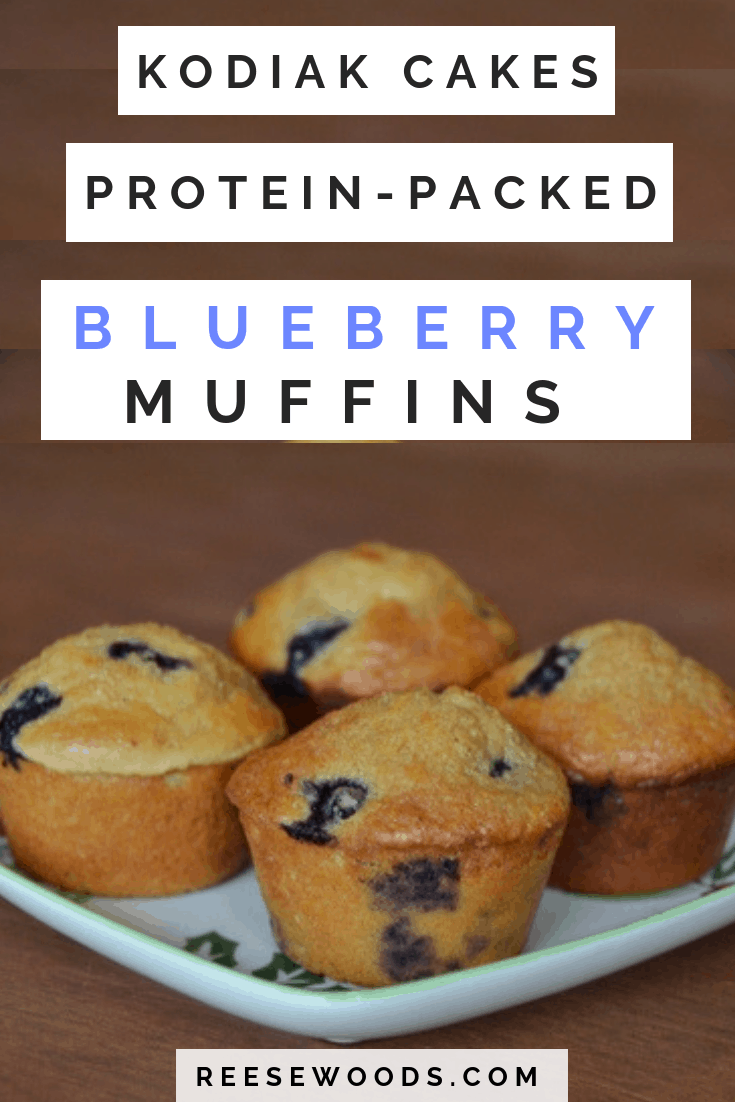 Kodiak blueberry muffin recipe. Looking for a healthy Kodiak recipe that tastes like a dream? I was disappointed with a lot of the Kodiak protein muffin recipes I found online, so I decided to make my own. These healthy blueberry muffins are low-fat, low-carb, high-protein and highly delicious. All the macros are listed if you’re counting macros. #kodiakcakes #proteinmuffins #reesewoodsfitness www.reesewoods.com