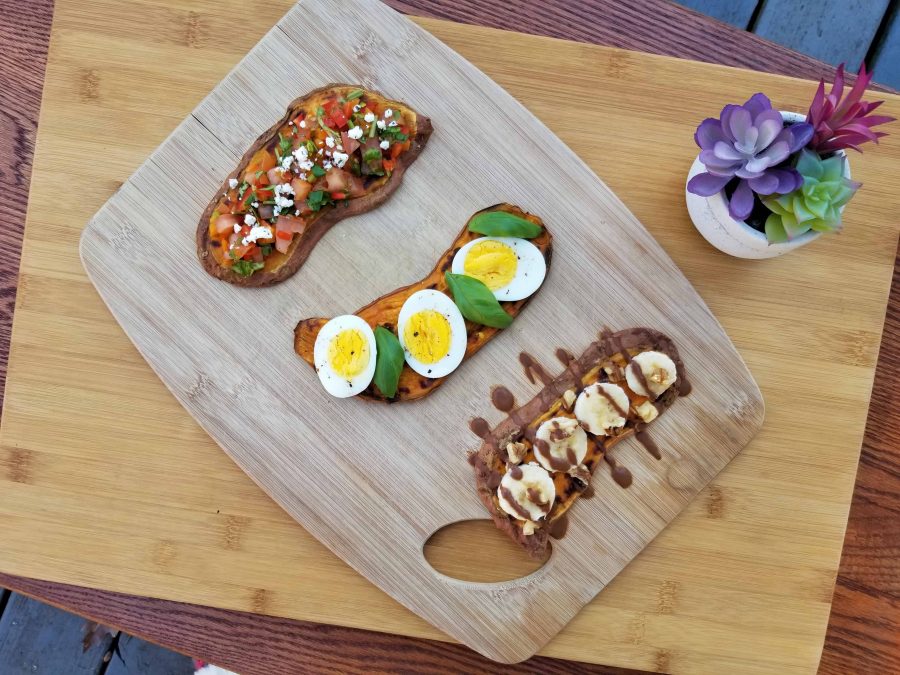 The ultimate guide to making perfect sweet potato toast. This sweet potato toast recipe is a perfect gluten-free, dairy-free bread alternative. Whole30, vegan and vegetarian friendly. Learn how to make the perfect slice of sweet potato toast every time. #sweetpotatotoast #whole30recipe #veganrecipe #reesewoodsfitness reesewoods.com