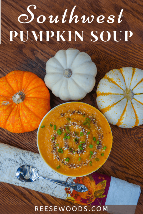 This savory pumpkin soup has lots of flavor and just a kick of spice to warm you up this winter Gluten-free and only 155 calories and over 12 grams of protein per serving.